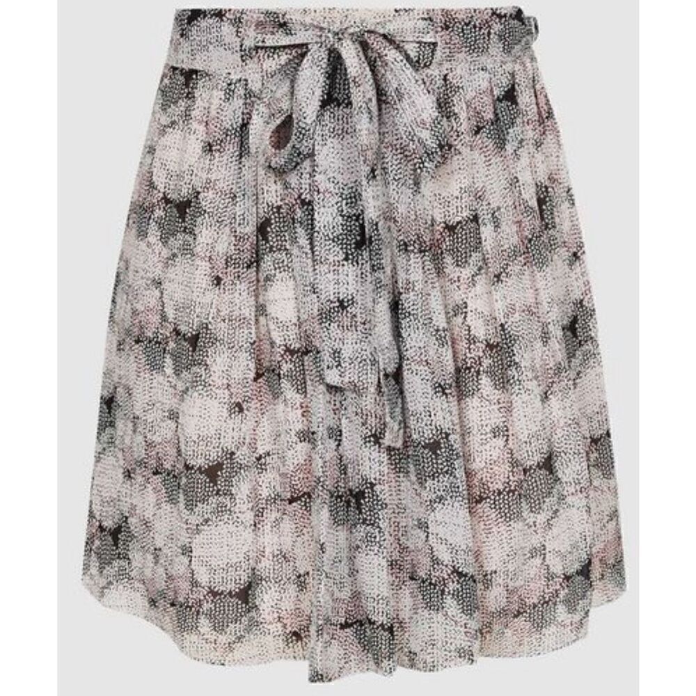 Reiss JONAH CIRCLE PRINTED MINI SKIRT in Pink Print NWT Size 12